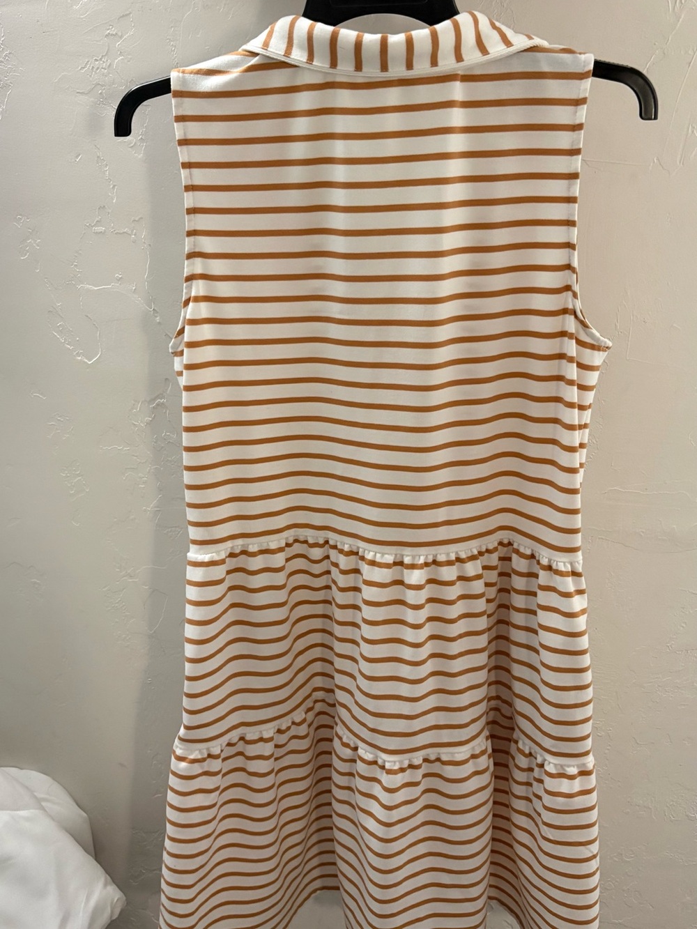 Nautica Cream and Tan Striped Sleeveless Polo Dress - Picture 2 of 4